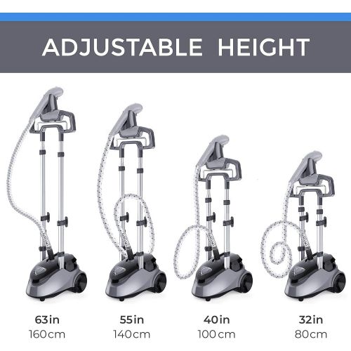  [아마존베스트]PurSteam World's Best Steamers PurSteam Full Size Garment Fabric Steamer Professional Heavy Duty Industry Leading 2.5 Liter (85 fl.oz.) Water Tank Producing Over 60min of Continuous Steam with 4 Level Steam Adju