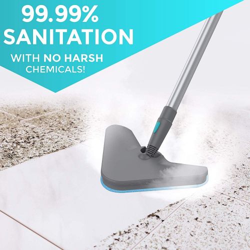  PurSteam World's Best Steamers Steam Mop Cleaner ThermaPro Elite 12 in 1 for Hardwood/Tiles/Vinyl/Carpet - Easy-Detachable Handheld Steam Cleaner for Kitchen - Garment - Furniture and Clothes, Multifunctional Wh