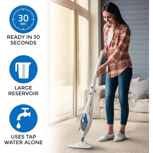  [아마존베스트]PurSteam World's Best Steamers Steam Mop Cleaner 10-in-1 with Convenient Detachable Handheld Unit, Laminate/Hardwood/Tiles/Carpet Kitchen - Garment - Clothes - Pet Friendly Steamer Whole House Multipurpose Use b