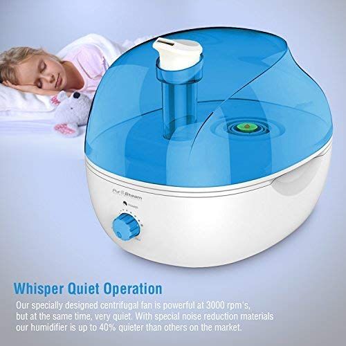  PurSteam Worlds Best Steamers PurSteam Ultrasonic Cool Mist Humidifier - Superior Humidifying Unit with Whisper-Quiet Operation and Automatic Shut-Off. Large Water Tank