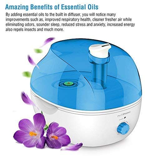  PurSteam Worlds Best Steamers PurSteam Ultrasonic Cool Mist Humidifier - Superior Humidifying Unit with Whisper-Quiet Operation and Automatic Shut-Off. Large Water Tank