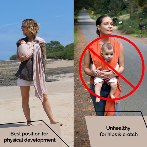  Pura Vida Slings Luxury Ring Sling Baby Carrier  extra-soft bamboo and linen fabric - lightweight wrap - for newborns, infants and toddlers - perfect baby shower gift  great for new Dad too - nur