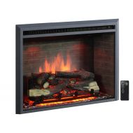 PuraFlame 30 Western Electric Fireplace Insert with Remote Control, 750/1500W, Black
