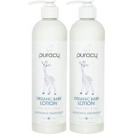 [아마존 핫딜]  [아마존핫딜]Puracy Organic Baby Lotion, Natural Calming Moisturizer, Lavender & Grapefruit, 12 Ounce (2-Pack)