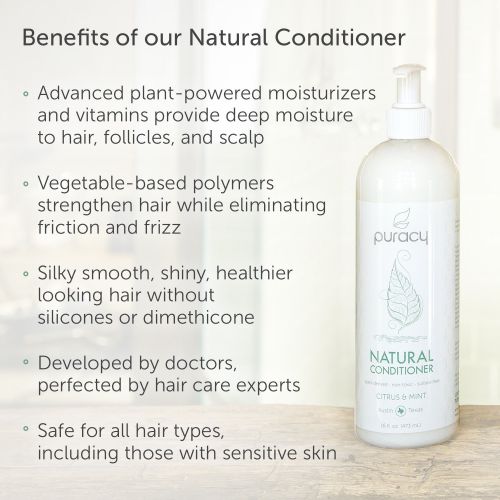  [아마존 핫딜]  [아마존핫딜]Puracy Natural Conditioner Refill, Silicone-Free, No Harsh Chemicals, All Hair Types, 64 Ounce