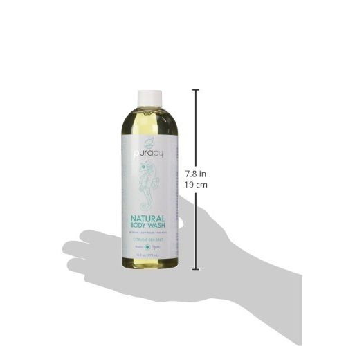  [아마존 핫딜]  [아마존핫딜]Puracy Natural Body Wash, Citrus & Sea Salt, Sulfate-Free Bath and Shower Gel, 16 Ounce (2-Pack)