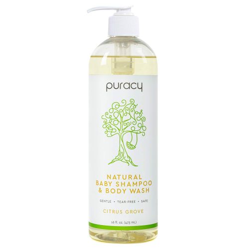  [아마존베스트]Puracy Natural Baby Shampoo & Body Wash, Tear-Free Soap, Sulfate-Free, 16 Ounce (2-Pack)