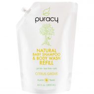 Puracy Natural Baby Shampoo & Body Wash Refill, Tear-Free Hypoallergenic Bath Soap, 64 Ounce