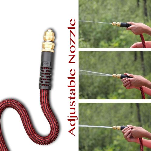  [아마존핫딜][아마존 핫딜] Pure Expandable Garden Hose 50 FT with Spray Nozzle Best Expanding Retractable Water Pipe for Garden Lawn Zero Kink Red Line