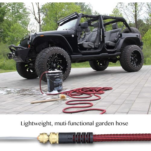  [아마존핫딜][아마존 핫딜] Pure Expandable Garden Hose 50 FT with Spray Nozzle Best Expanding Retractable Water Pipe for Garden Lawn Zero Kink Red Line