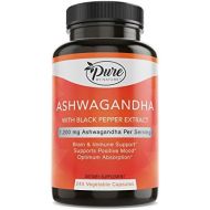 Pure By Nature Organic Ashwagandha Capsules 1200Mg Ashwagandha Powder with Black Pepper for Enhanced Absorption, 240 Count