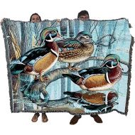 Pure Country Weavers Backwater Woodies Blanket by Cynthie Fisher - Ducks Lake Lodge Cabin Gift Tapestry Throw Woven from Cotton - Made in The USA (72x54)