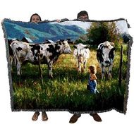 Pure Country Weavers Anniken and The Cows Blanket Tapestry Throw