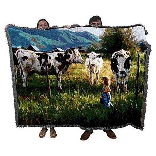  Pure Country Weavers Anniken and The Cows Blanket Tapestry Throw