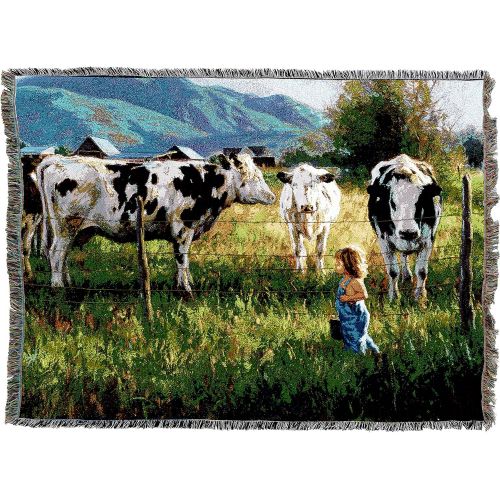  Pure Country Weavers Anniken and The Cows Blanket Tapestry Throw