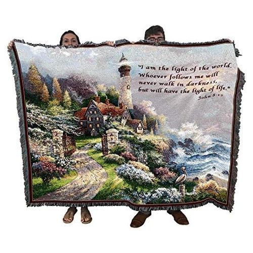  Pure Country Weavers Coastal Splendor with Scripture Tapestry Throw Blanket, 70 x 54