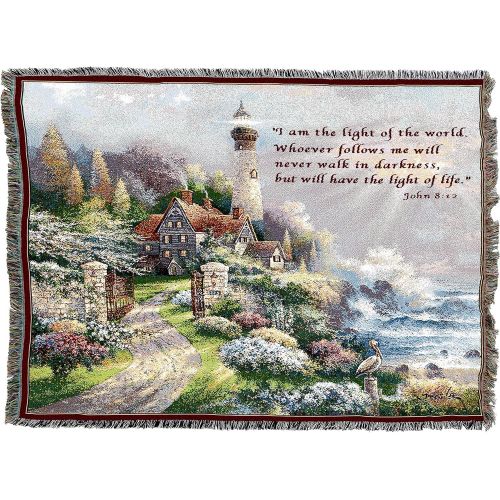  Pure Country Weavers Coastal Splendor with Scripture Tapestry Throw Blanket, 70 x 54