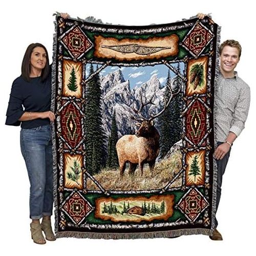  Pure Country Weavers Elk Lodge Woven Throw Blanket