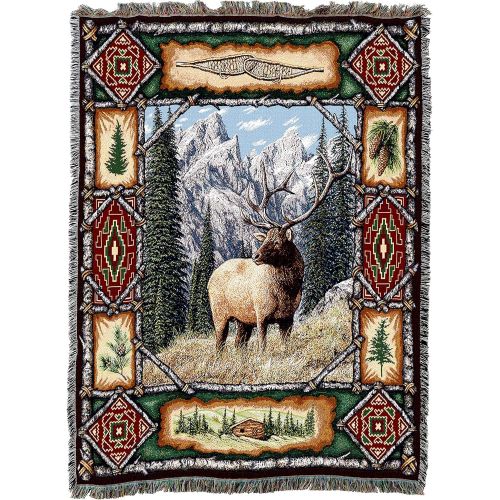  Pure Country Weavers Elk Lodge Woven Throw Blanket