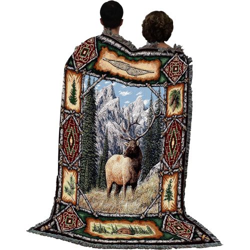  Pure Country Weavers Elk Lodge Woven Throw Blanket