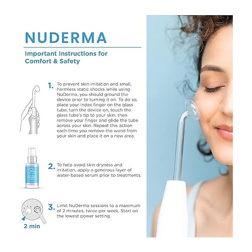  NuDerma Professional Skin Therapy Wand - Portable Skin Therapy Machine with 6 Neon & Argon Wands - Boost Your Skin - Clear Firm & Tighten