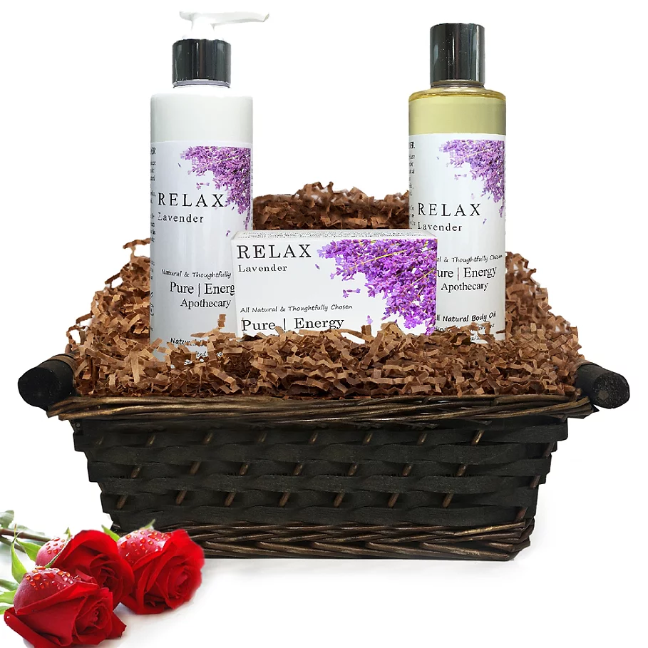  Pure Energy Apothecary Daily Delight Lavender Gift Set with Basket