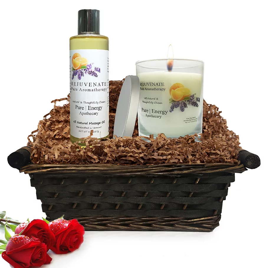 Pure Energy Apothecary Relaxing Ritual Pure Aromatherapy Gift Set with Basket