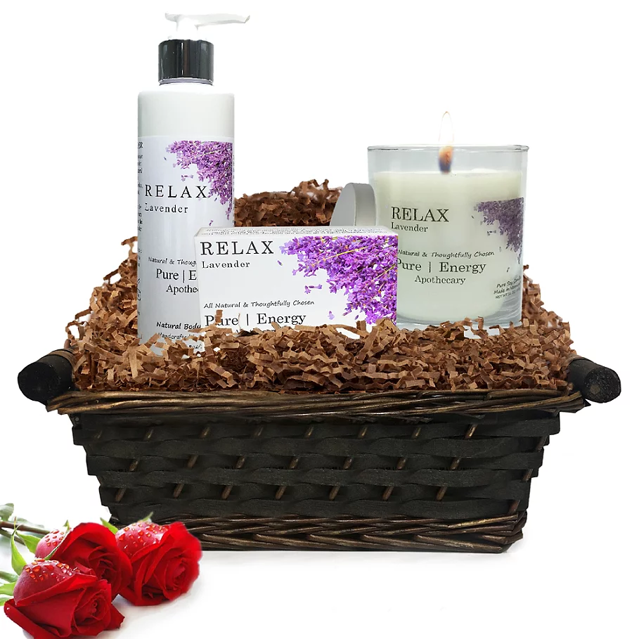  Pure Energy Apothecary Nourishing Balance Lavender Gift Set with Basket