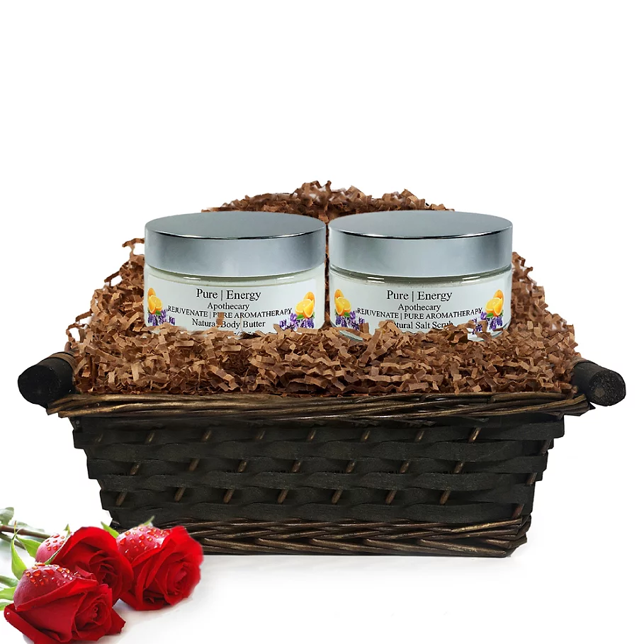 Pure Energy Apothecary Supreme Sensation Pure Aromatherapy Gift Set with Basket