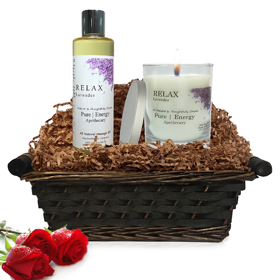 Pure Energy Apothecary Relaxing Ritual Lavender Gift Set with Basket