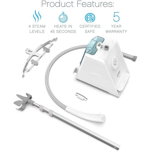  [아마존 핫딜]  [아마존핫딜]Pure Enrichment PureSteam Pro Upright Clothes Steamer with Garment Hanger and 4 Steam Levels - Heats in 45 Seconds with Half Gallon Water Tank for 1 Hour Continuous Steaming - Incl