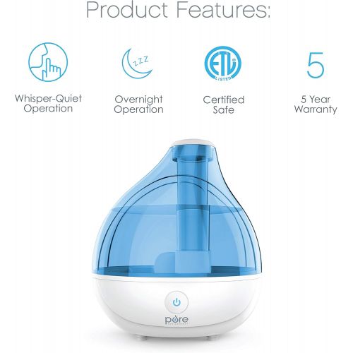  [아마존 핫딜] [아마존핫딜]Pure Enrichment MistAire Ultrasonic Cool Mist Humidifier - Premium Humidifying Unit with 1.5L Water Tank, Whisper-Quiet Operation, Automatic Shut-Off and Night Light Function - Las