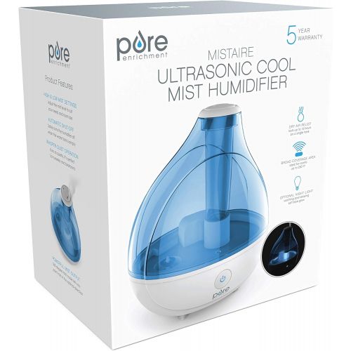  [아마존 핫딜] [아마존핫딜]Pure Enrichment MistAire Ultrasonic Cool Mist Humidifier - Premium Humidifying Unit with 1.5L Water Tank, Whisper-Quiet Operation, Automatic Shut-Off and Night Light Function - Las