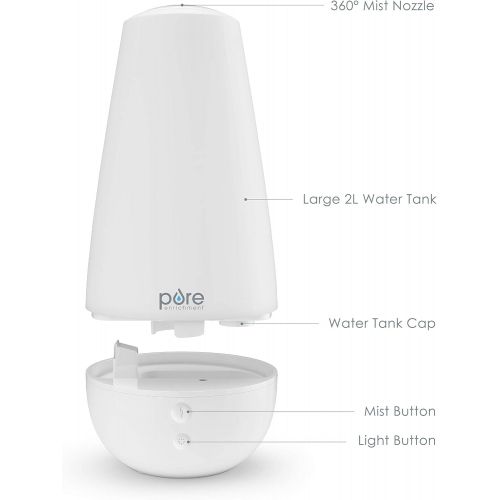  [아마존핫딜][아마존 핫딜] Pure Enrichment PureSpa XL - 2L Premium Essential Oil Diffuser and Cool Mist Humidifier - Lasts Up to 50 Hours with Auto Safety Shut-Off and Soft Color-Changing Lights