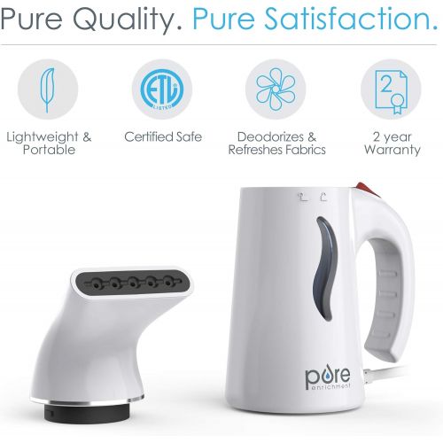  [아마존핫딜][아마존 핫딜] Pure Enrichment PureSteam Portable Fabric Steamer (White) - Fast-Heating, Ergonomic Handheld Design with Easy-Fill Water Tank for 10 Minutes of Continuous Steam - Ideal for Home or