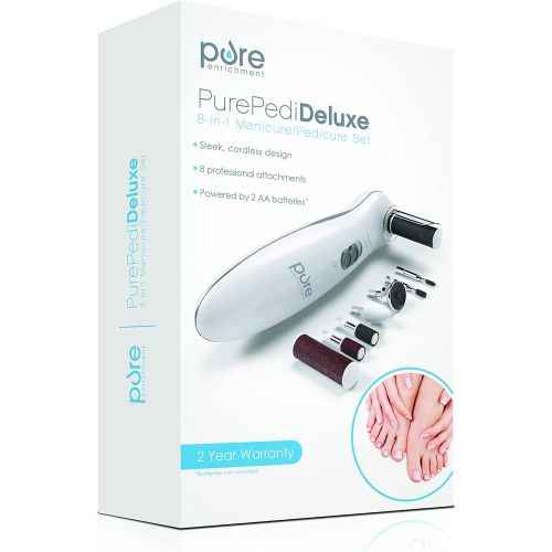  [아마존 핫딜] Pure Enrichment PurePedi Deluxe 10-Piece At-Home Professional Manicure and Pedicure Electric Nail File Kit - Cordless Electric Nail Drill and Callus Remover Tool with Protective Ca