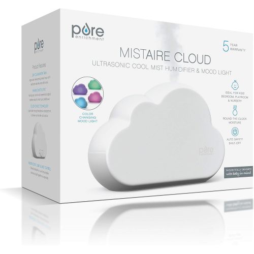  [아마존 핫딜] Pure Enrichment MistAire Cloud - 1.8L Ultrasonic Cool Mist Humidifier (BPA Free) with 8-Color Night Light for Child or Baby - Variable Mist Lasts Up to 24 Hours - Whisper-Quiet for