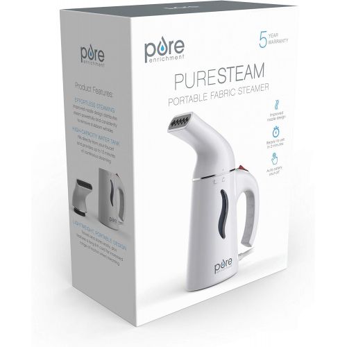  [아마존베스트]Pure Enrichment PureSteam Portable Fabric Steamer (White) - Fast-Heating, Ergonomic Handheld Design with Easy-Fill Water Tank for 10 Minutes of Continuous Steam - Ideal for Home or