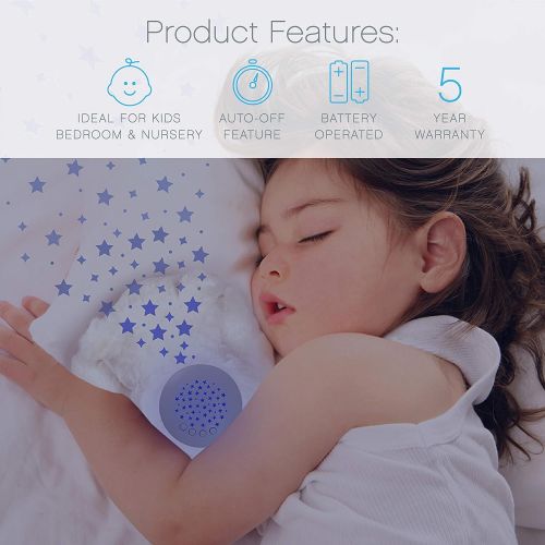  Pure Enrichment PureBaby Sound Sleepers Portable Sound Machine & Star Projector - Plush Sleep Aid for Baby and Toddlers with Soothing Night Light Display, 10 Lullabies, White Noise, and Heartbeat