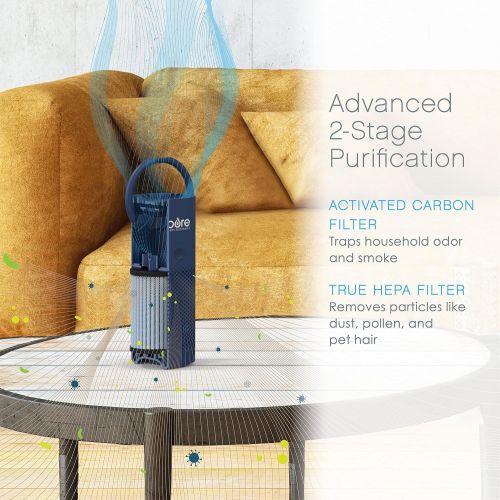  Pure Enrichment PureZone Mini Portable Air Purifier - True HEPA Filter Cleans Air, Helps Alleviate Allergies, Eliminates Smoke & More ? Ideal for Traveling, Home, and Office Use (B