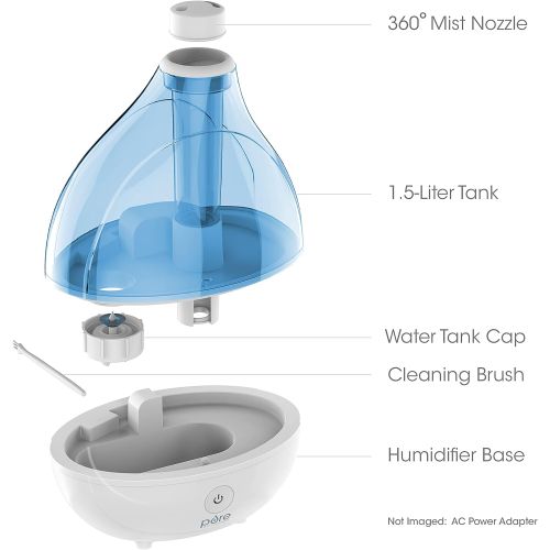  [아마존베스트]Pure Enrichment MistAire Ultrasonic Cool Mist Humidifier - Premium Humidifying Unit with Whisper-Quiet Operation, Automatic Shut-Off and Night Light Function - Lasts Up to 16 Hours