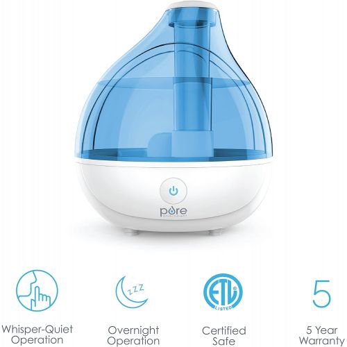  [아마존베스트]Pure Enrichment MistAire Ultrasonic Cool Mist Humidifier - Premium Humidifying Unit with Whisper-Quiet Operation, Automatic Shut-Off and Night Light Function - Lasts Up to 16 Hours