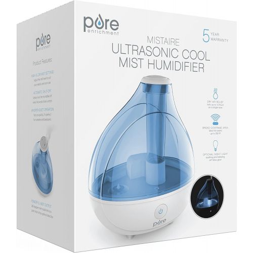  [아마존베스트]Pure Enrichment MistAire Ultrasonic Cool Mist Humidifier - Premium Humidifying Unit with Whisper-Quiet Operation, Automatic Shut-Off and Night Light Function - Lasts Up to 16 Hours