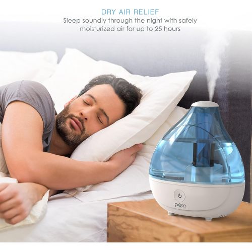  [아마존베스트]Pure Enrichment MistAire Ultrasonic Cool Mist Humidifier - Premium Humidifying Unit with Whisper-Quiet Operation, Automatic Shut-Off and Night Light Function - Lasts Up to 16 Hours