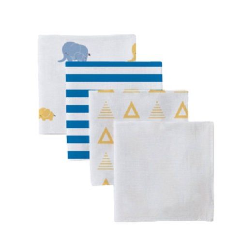  Pure Fiber Ella Swaddle Set, Blue Elephant