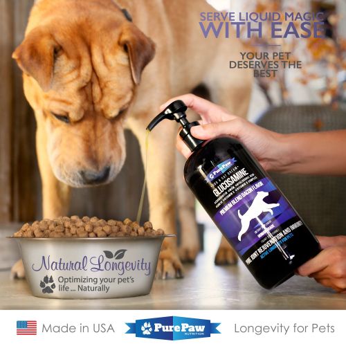  Pure Paw Nutrition Glucosamine Chondroitin for Dogs and Cats → Premium Hip and Joint Care Food Supplement → Pet Vitamins to Extend Your Puppy or Seniors Mobility → Advanced Liquid Arthritis Pain Reli