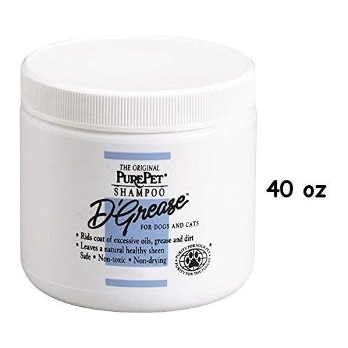  Pure Pet Professional DGrease Dog & Cat Shampoo Deep Cleans All Coat Types Two Sizes(40 oz)