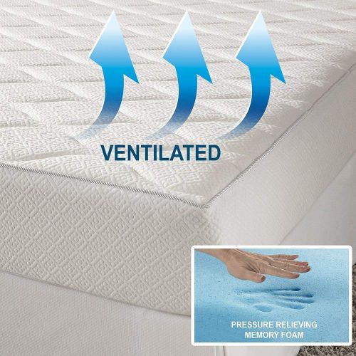  Pure Rest MFM_204_1T Euro Top Medium Firm Gel Memory Foam Mattress, Twin, White