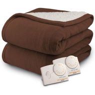 Pure Warmth by Biddeford MicroPlush Sherpa Electric Heated Blanket Queen Sage