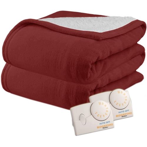  Pure Warmth by Biddeford MicroPlush Sherpa Electric Heated Blanket Queen Sage